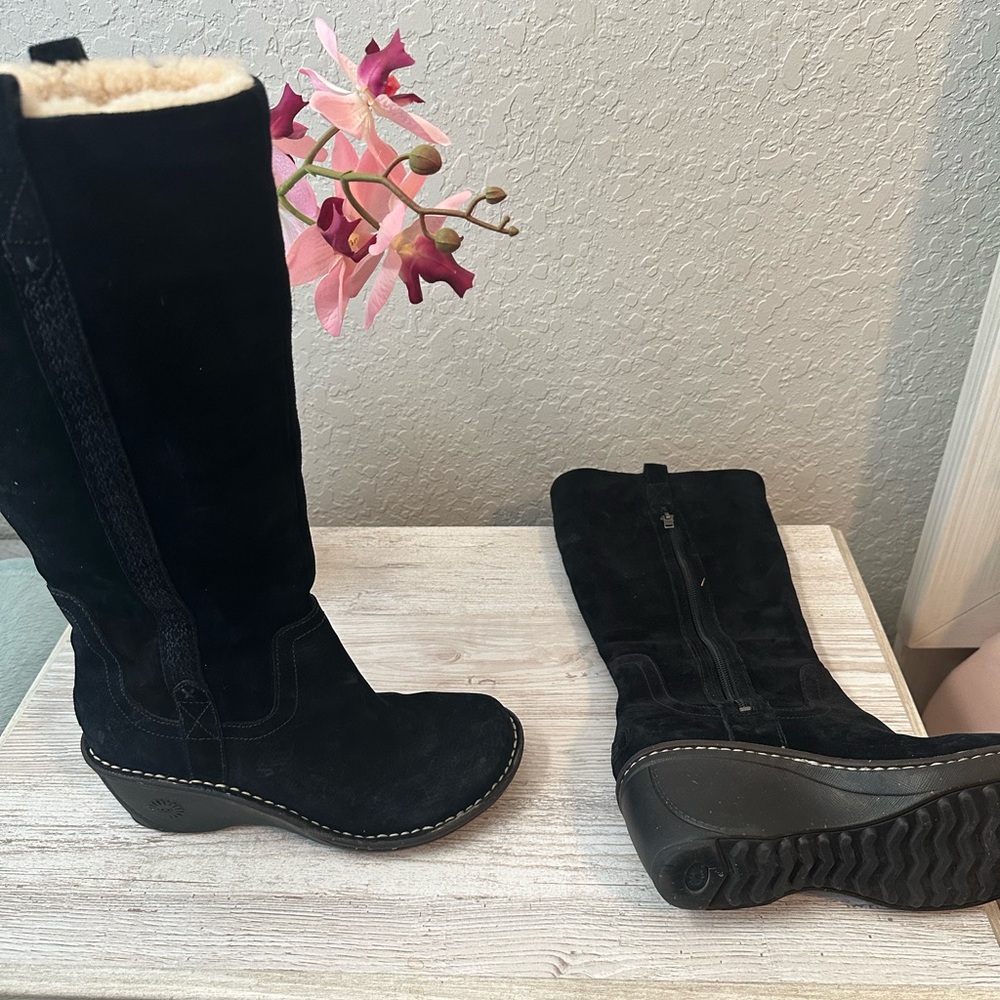 UGG Black Suede Winter Boots